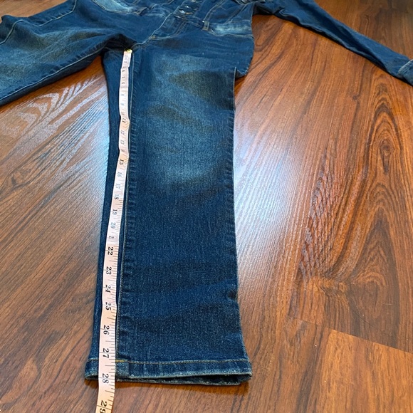 VENUS Dark Blue Off-Shoulder Denim Jumpsuit    Size 2 - Picture 8 of 10